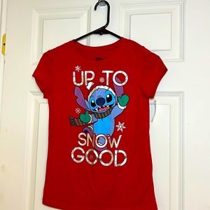 Girls Size L 10/12 Winter Disney Stitch Tshirt